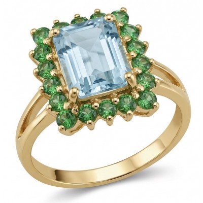 4.2 carat Green Amethyst 18K Gold over .925 Sterling Silver Handcrafted Ring size 7