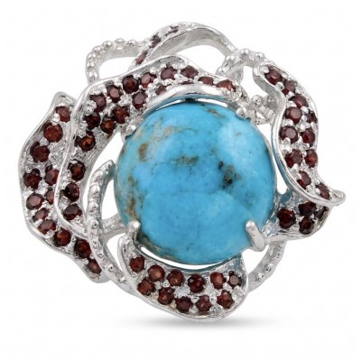 Serenity 10.4 carat real Turquoise .925 Sterling Silver handmade Statement Ring size 8