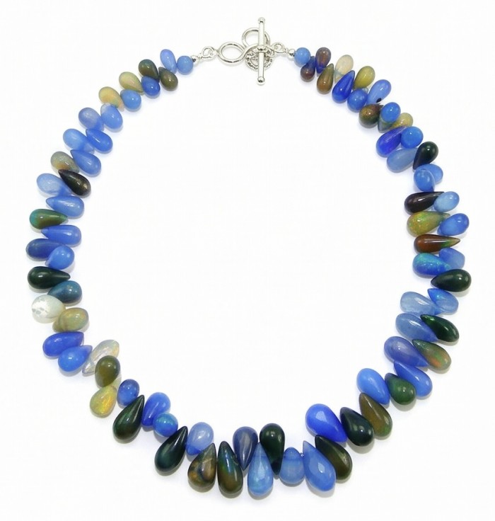 Sublime Brilliance Authentic Black Opal .925 Sterling Silver handcrafted bracelet
