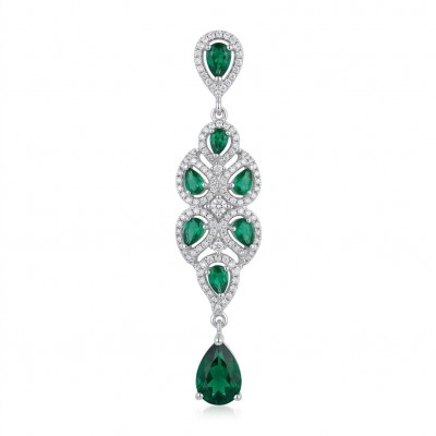 Isabella 6.8 carat Colombian Emerald .925 Sterling Silver Perfectly handcrafted pendant