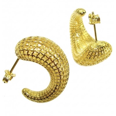 Dubai Style - .925 Sterling Silver dipped in 22K Gold handmade Earrings