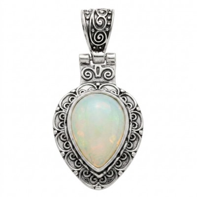 Inner Fire Natural 18.2 carat Mexican Fire Opal .925 Sterling Silver handmade Pendant