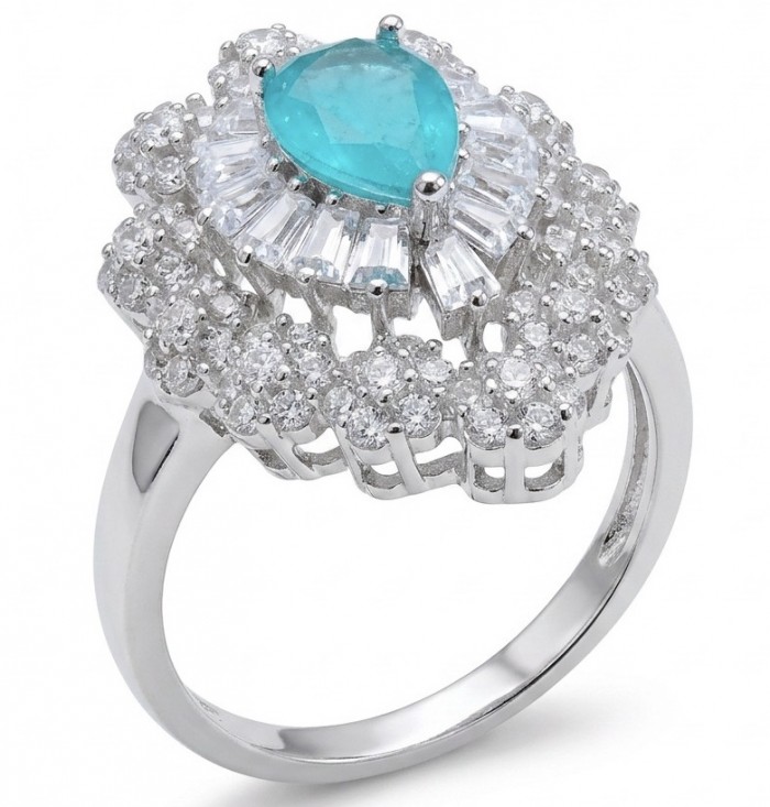 Estelle - Authentic 3.1 carat COLOMBIAN EMERALD .925 Sterling Silver handcrafted Ring size 7 1/2