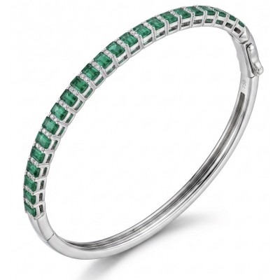 Victoria 7.7 ctw Tsavorite garnet .925 Sterling Silver handcrafted Statement bracelet