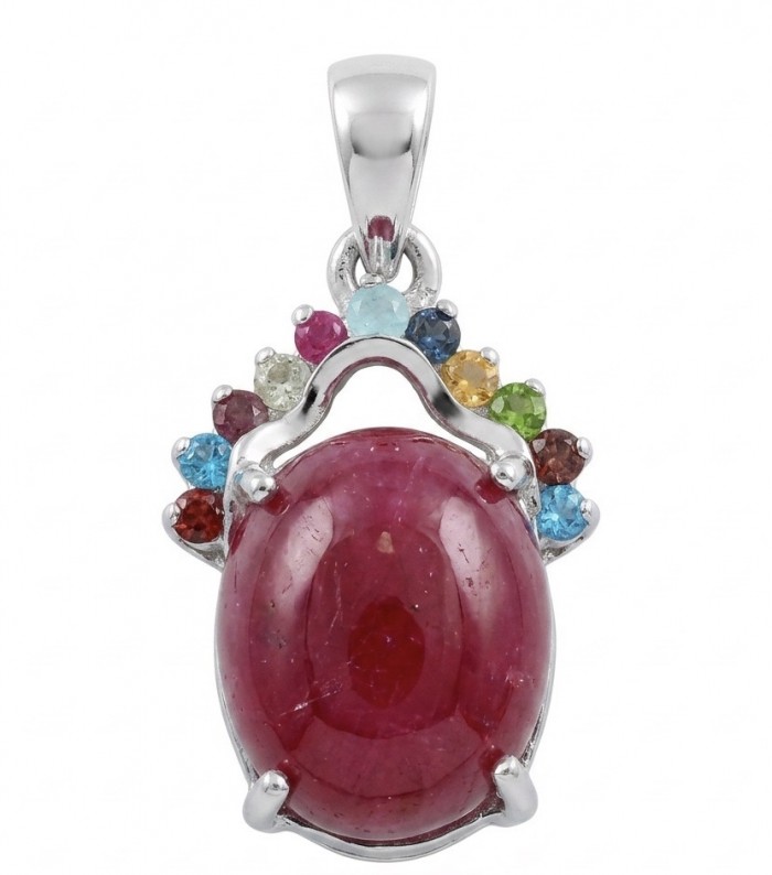 Authentic 6.5 CARAT Ruby .925 Sterling Silver Pendant