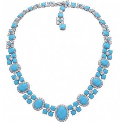 Blue Dreamland - Luxurious stabilized Turquoise .925 Sterling Silver handmade necklace