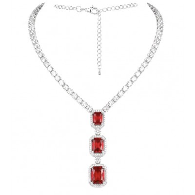 Serafina - Magnificent Jewel 9.8 carat Ruby .925 Sterling Silver handcrafted incredible Statement Necklace