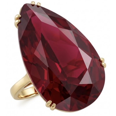 Carmen Natural 25.4 carat Ruby .925 Sterling Silver dipped in 22K Gold handmade Large Statement Ring size 8