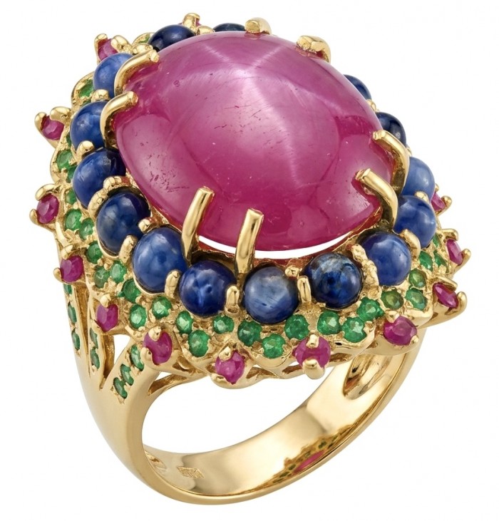 King of Gems Genuine 24.5 CARAT Mozambique Ruby 18K Gold over .925 Sterling Silver Large Statement Ring size 9