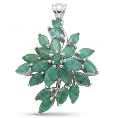 Amazonia - 18.8 carat Colombian Emerald .925 Sterling Silver handmade Statement pendant
