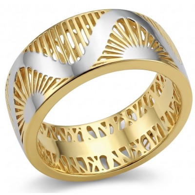 Secret code Precious Natural 18K Gold over .925 Sterling Silver Women ring size 11