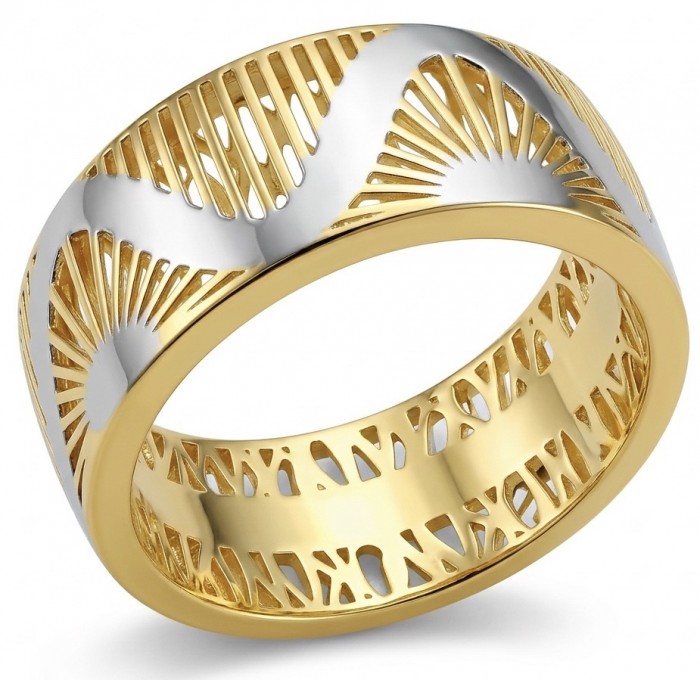 Secret code Precious Natural 18K Gold over .925 Sterling Silver Women ring size 11