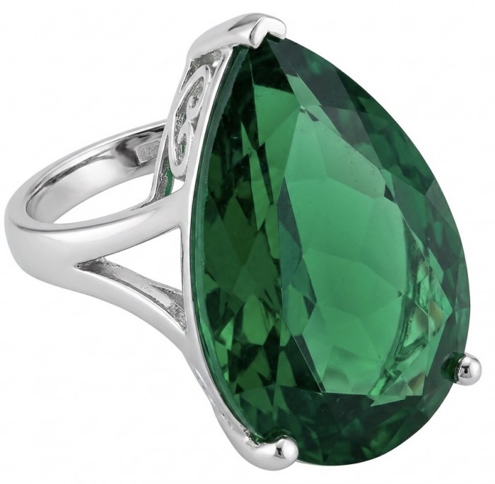 Very Rare! Exotic Beauty pearl cut 29.5 carat Helenite .925 Sterling Silver handmade Ring s. 6