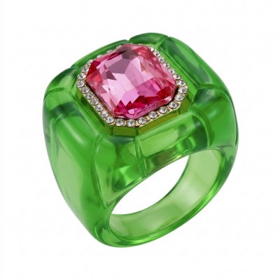 Candy Store - Modern Design Natural Green Raisin Pink Topaz .925 Sterling Silver ring size 8