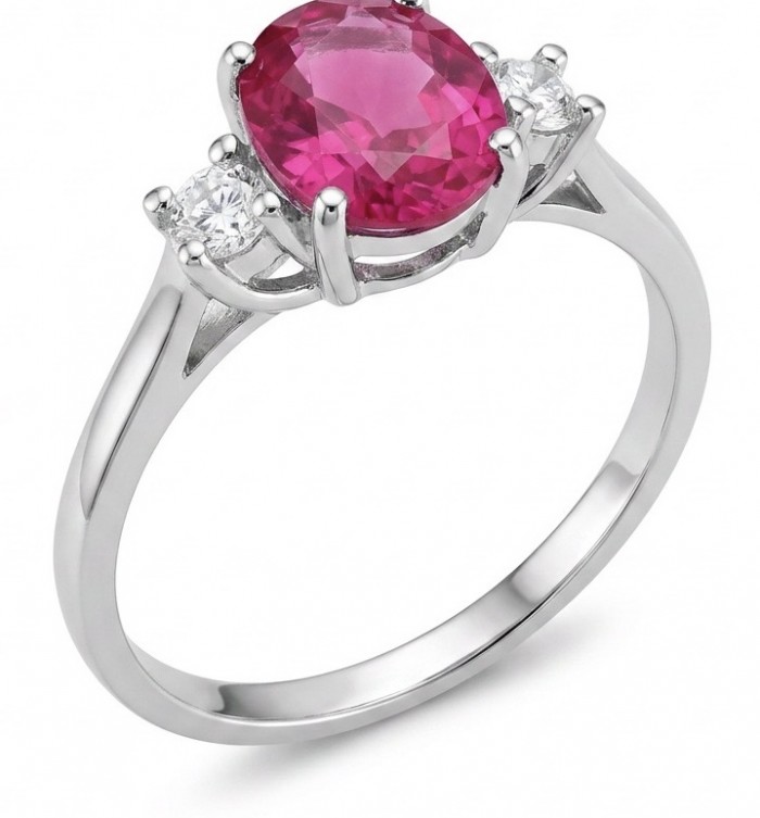 Scarlett 2.4 ctw Mozambique Ruby .925 Sterling Silver handcrafted Statement Ring size 8
