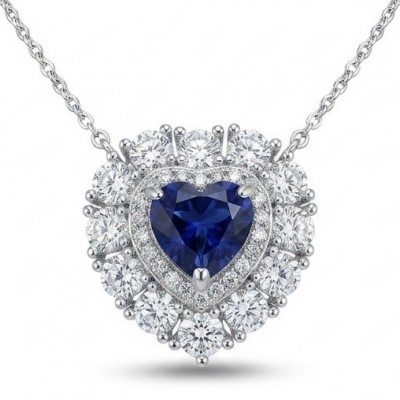 Titanic - Heart of The Ocean Necklace ~ 4.5 Ct Tanzanite Necklace In 925 Sterling Silver necklace