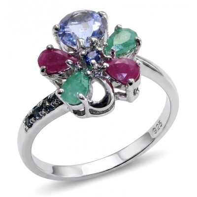 Luxurious 6.5 ctw Tanzanite .925 Sterling Silver handcrafted Statement Ring size 9
