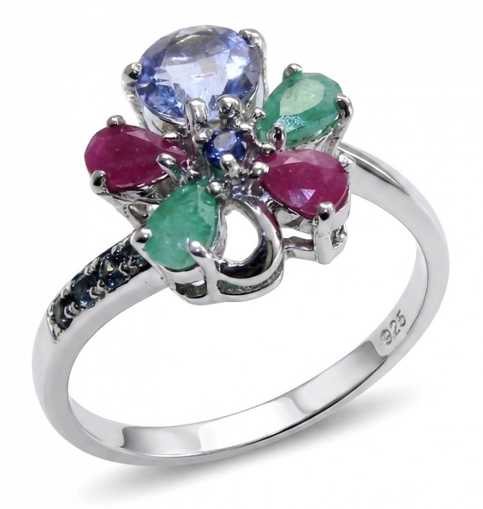 Luxurious 6.5 ctw Tanzanite .925 Sterling Silver handcrafted Statement Ring size 9