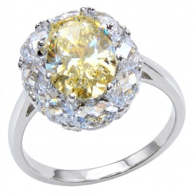 Splendid emerald cut 10.2 carat yellow Sapphire .925 Sterling Silver brilliantly handcrafted ring s. 9 1/4