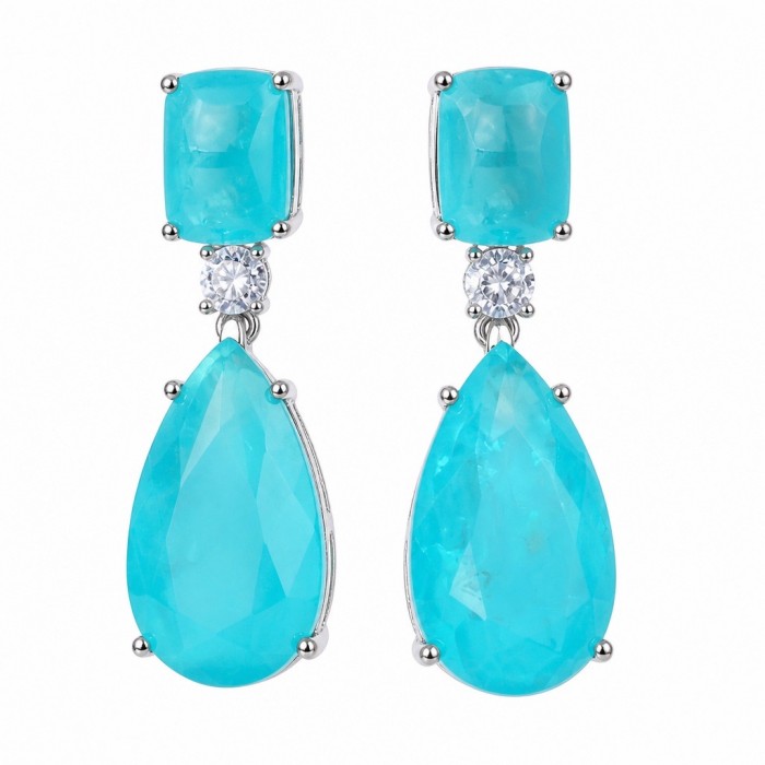 Divine Beauty 18.5 carat Aquamarine .925 Sterling Silver Handcrafted .925 Sterling Silver handcrafted EARRINGS