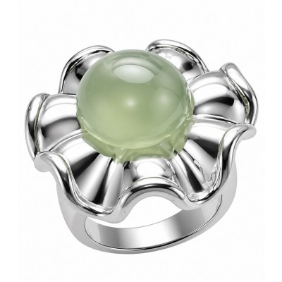 Exotic Flower Best quality Prehnite .925 Sterling Silver handcrafted Ring Size 7