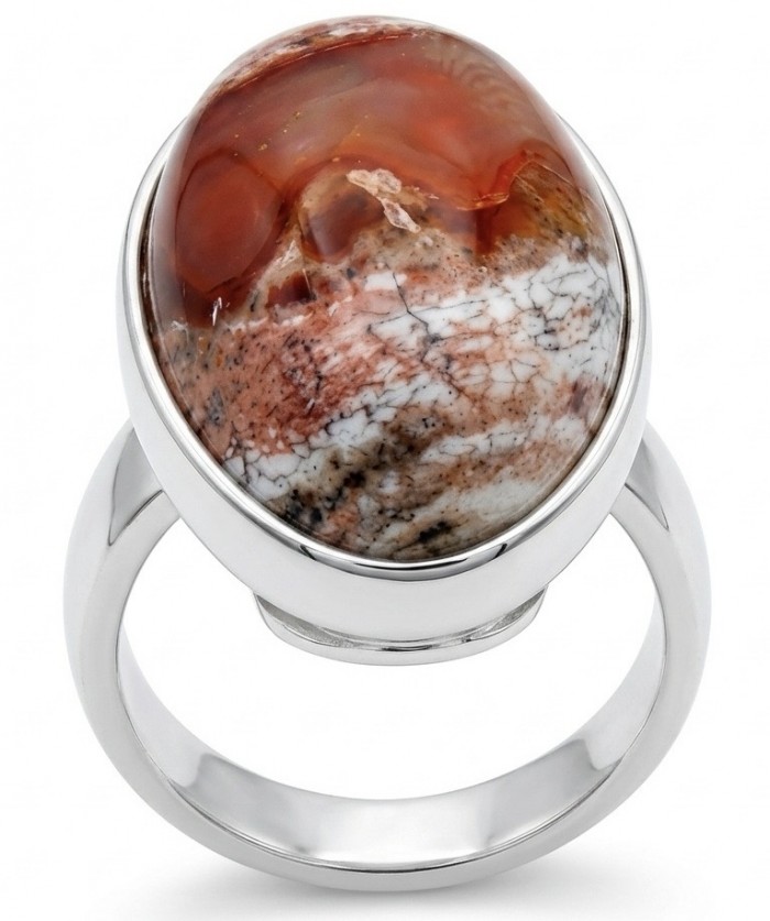 Bonfire Night best quality 22.5 carat Mexican Opal rhodium over .925 Sterling Silver handmade ring 8