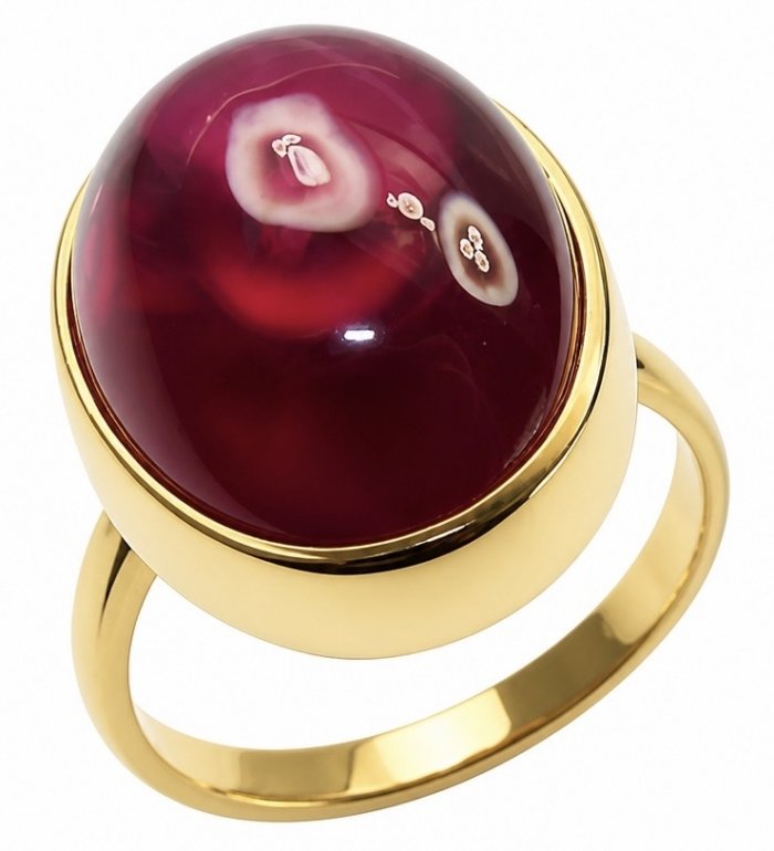 Giovanna 15.7 carat Kashmir Star Ruby .925 Sterling Silver dipped in 22K Gold handmade Statement Ring size 7 1/2 - video