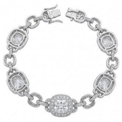 Mademoiselle 22.2 carat Moissanite .925 Sterling Silver Statement Bracelet