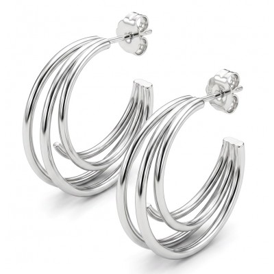 Allure Natural .925 Sterling Silver handcrafted hoop earrings