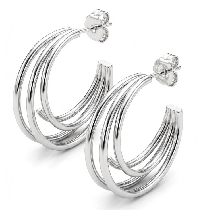 Allure Natural .925 Sterling Silver handcrafted hoop earrings