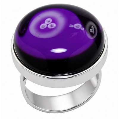 Top quality 22.5 carat Amethyst .925 Sterling Silver dipped in rhodium Handcrafted Large Ring size 8