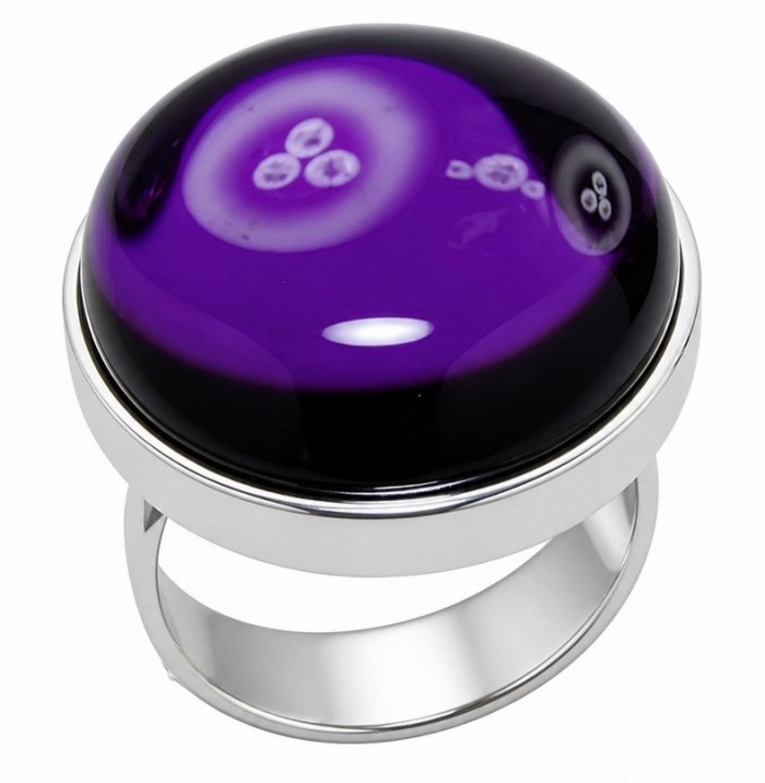 Top quality 22.5 carat Amethyst .925 Sterling Silver dipped in rhodium Handcrafted Large Ring size 8