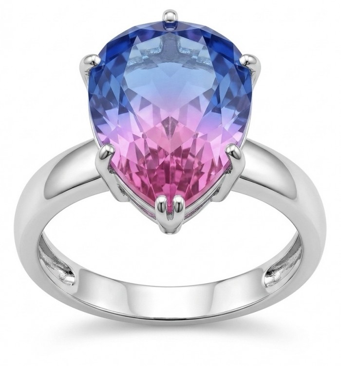8.8 carat Alexandrite .925 Sterling Silver Perfectly handcrafted Ring s. 7