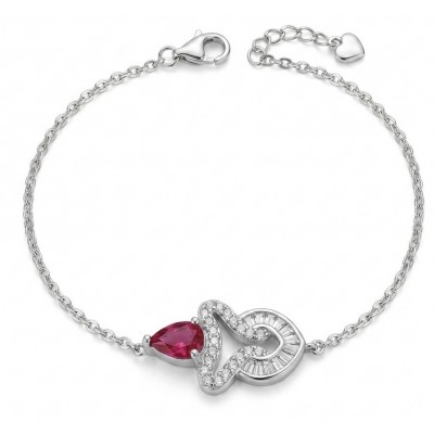 Giovanna - Magnificent Jewel 3.8 carat Ruby .925 Sterling Silver handcrafted incredible Statement Bracelet