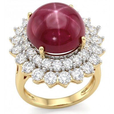 Francesca Authentic 10.9 carat Mozambique Ruby .925 Sterling Silver brilliantly handcrafted Statement Statement ring; s. 7