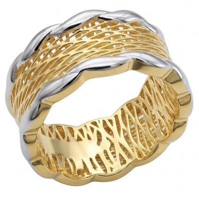GOLDEN ROSE - Dubai Style - .925 Sterling Silver dipped in 22K Gold handmade ring size 8