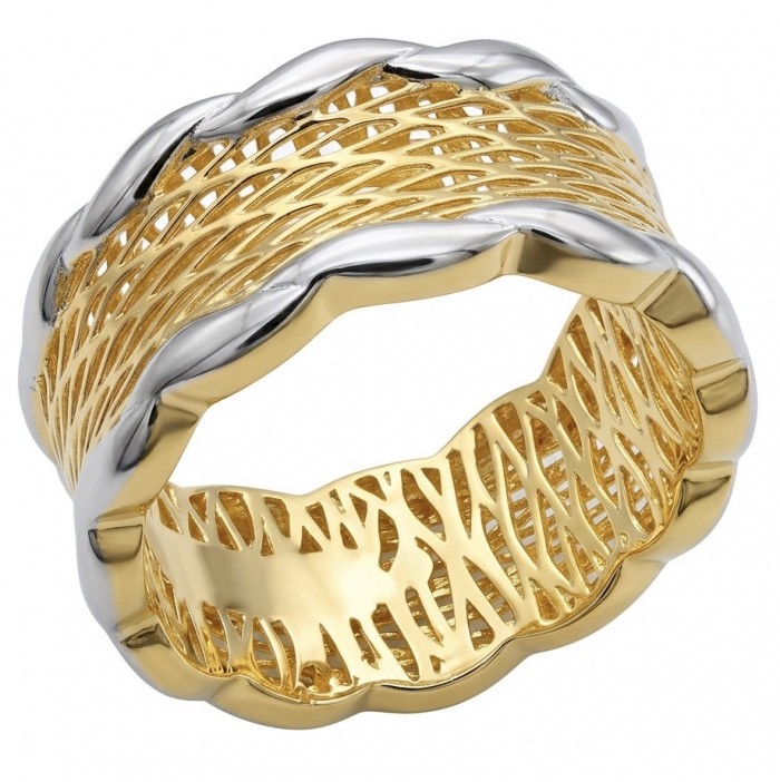 GOLDEN ROSE - Dubai Style - .925 Sterling Silver dipped in 22K Gold handmade ring size 8
