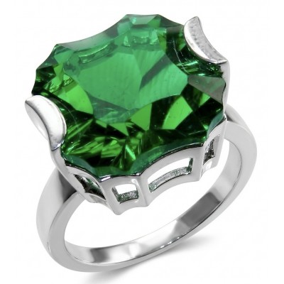 Exotic Beauty baquette cut 11.5 carat Helenite .925 Sterling Silver handmade Ring s. 8 1/4