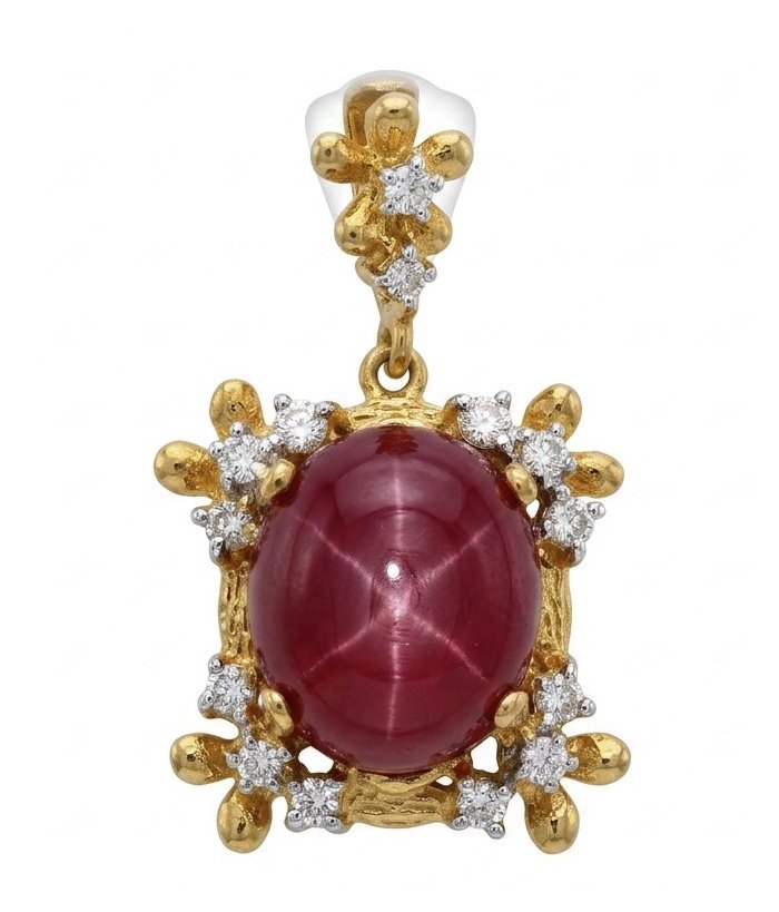 Rare finding - Deluxe 27.2 carat authentic Mozambique Ruby 22K Gold over .925 Sterling Silver handmade Statement Pendant - video