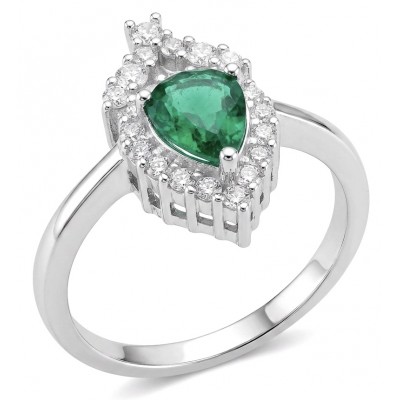 Vintage style - 2.9 carat authentic Tsavorite Garnet .925 Sterling Silver handcrafted Statement Ring s. 7