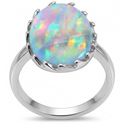 Endless Ocean Genuine 11.5 carat doublet Australian Opal .925 Sterling Silver handmade Ring size 6