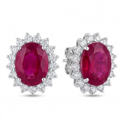 Natural 8.5 carat Mozambique Ruby .925 Sterling Silver Handcrafted Earrings