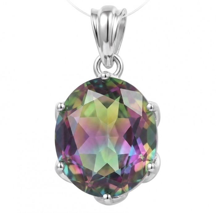 5.2 carat oval cut Brazilian Tourmaline .925 Sterling Silver Perfectly handcrafted pendant