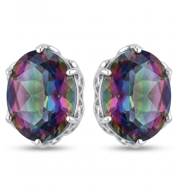 Luxurious authentic 11.2 carat Brazilian Tourmaline .925 Sterling Silver handcrafted earrings