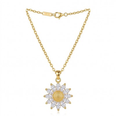 Romantica Natural 4.2 carat White Topaz Golden handmade necklace