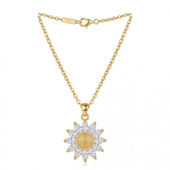 Romantica Natural 4.2 carat White Topaz Golden handmade necklace