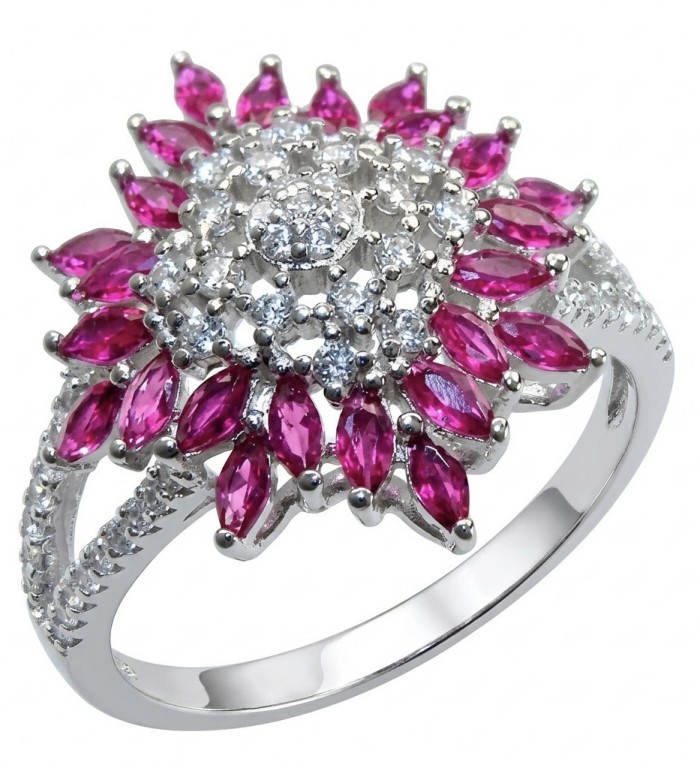 Scarlett 2.4 ctw Mozambique Ruby .925 Sterling Silver handcrafted Statement Ring size 8