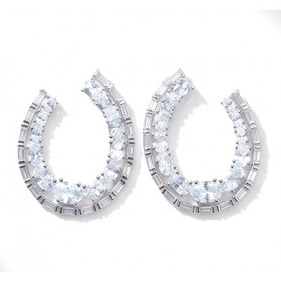 Elizabeth Natural 5.2 carat Moissanite .925 Sterling Silver handcrafted earrings