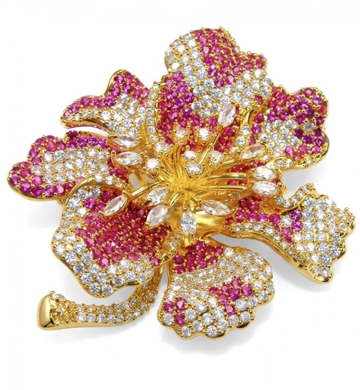 Heirloom Genuine 8.7 carat Kasmir Ruby .925 Sterling Silver dipped in 18k Gold handmade Pendant - Brooch - video