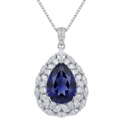 Handcrafted - authentic 15.8 carat African Kyanite .925 Sterling Silver dippedin rhodium handmade necklace